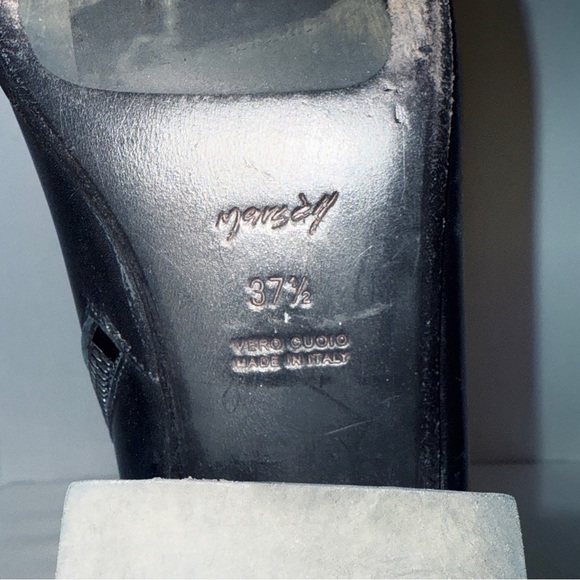 EUC Marsèll Pannelletto Black Leather Ankle Boots Square Point Toe Block Heel - Picture 8 of 8